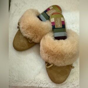 Coach Carra Slippers 7 1/2  Tan